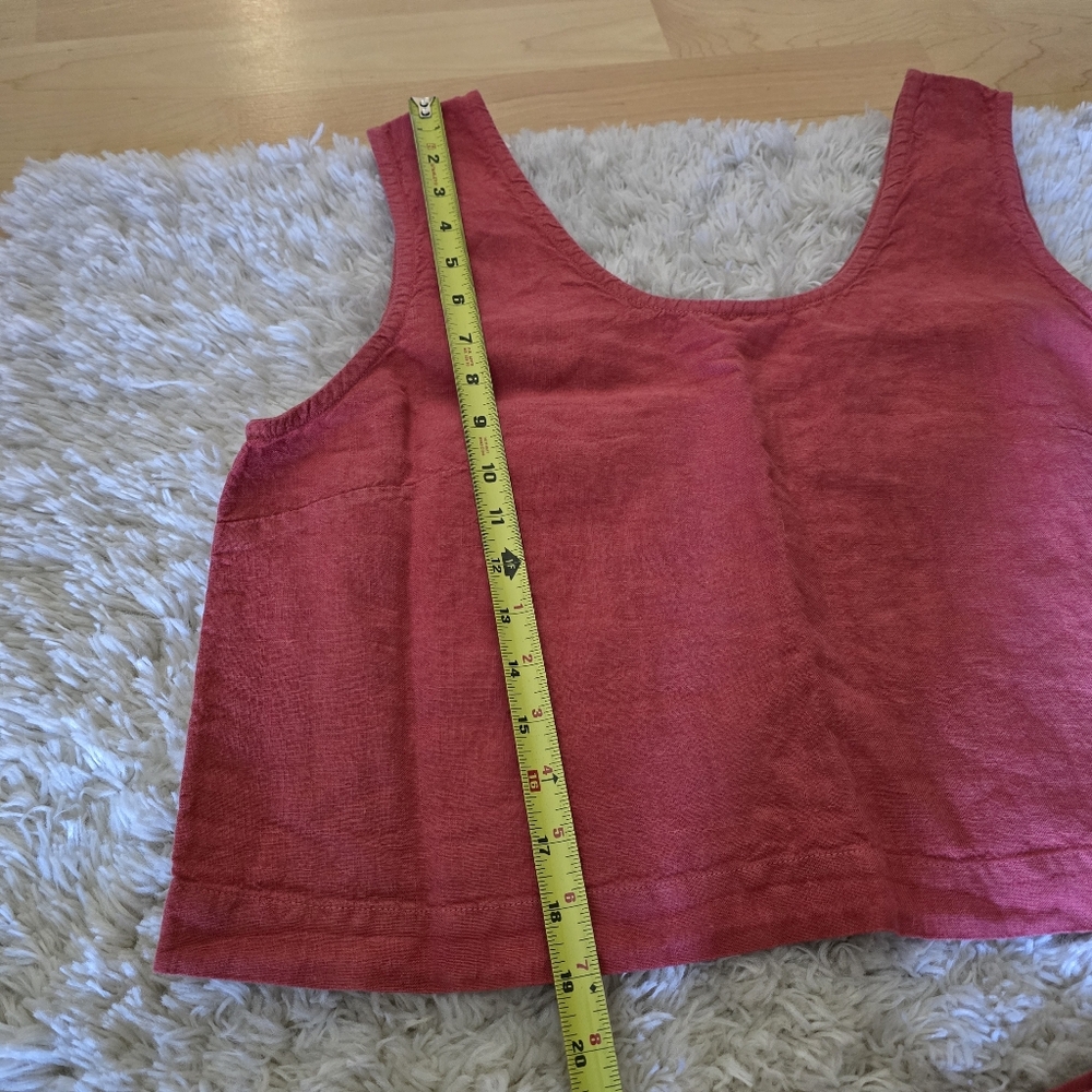 MENIQUE Pink Sleeveless Top‎ and Skirt Set 100% Linen Size XL - Picture 9 of 13